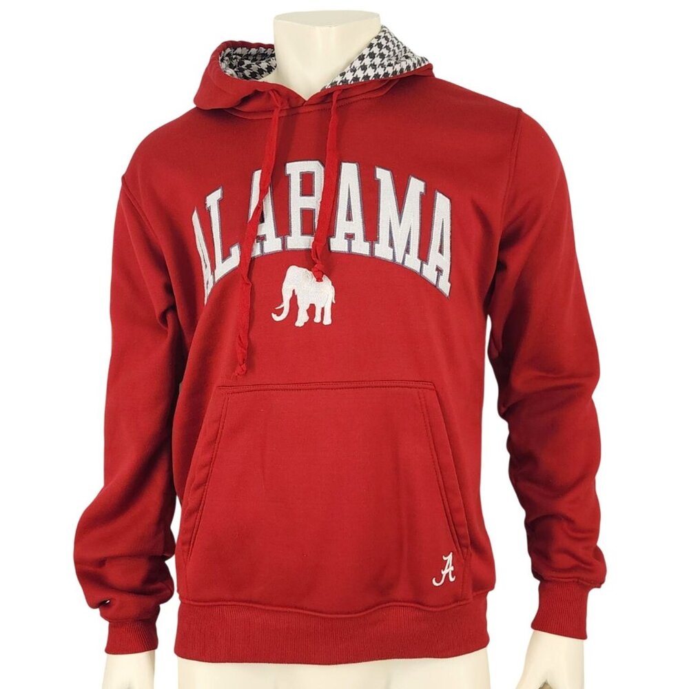 Unisex College World Alabama Elephant Hoodie Medium Houndstooth Hood Lining